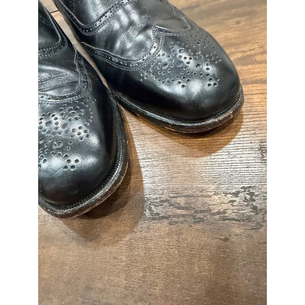 Freeman Wingtip Oxfords Mens 8.5 M Black Leather Brogue Dress Shoes Professional